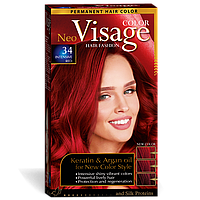 Стійка фарба для волосся Solido Cosmetics Visage 34 Насичений червоний 50/50/20 мл (4518034)