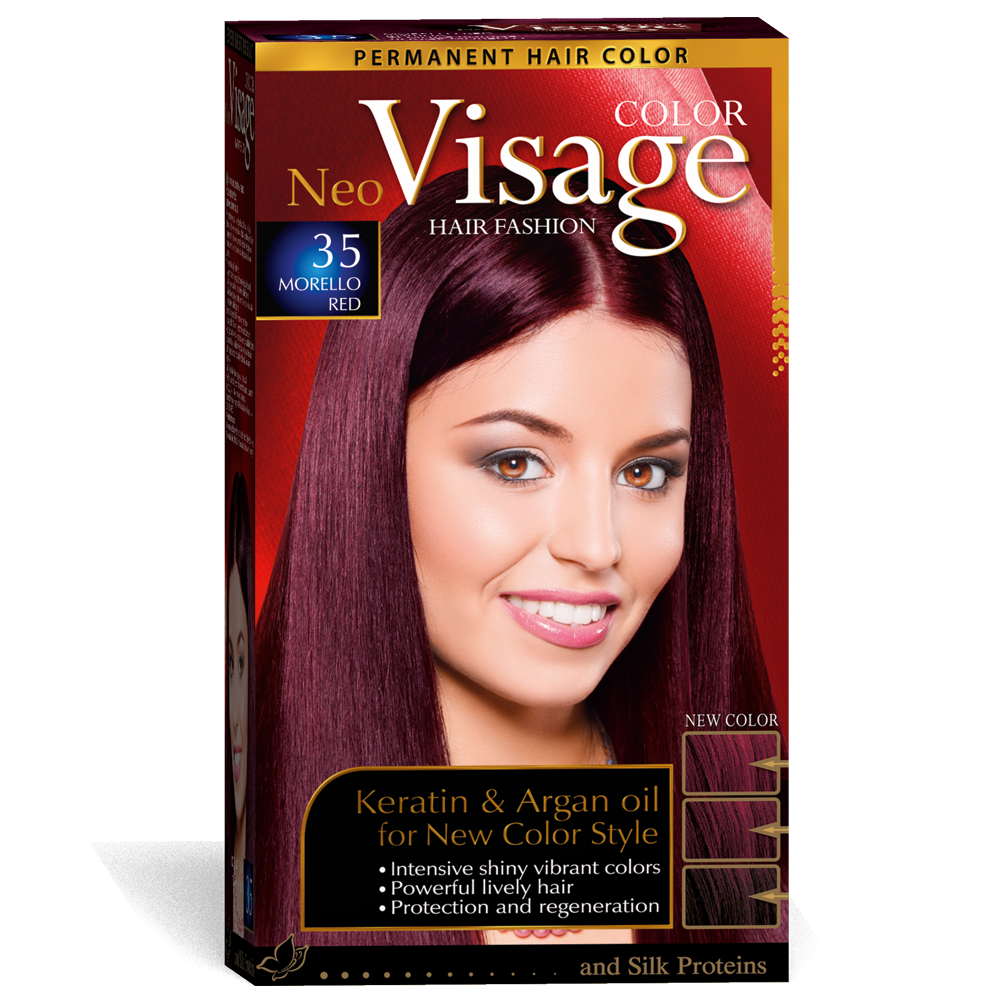 Стійка фарба для волосся Solido Cosmetics Visage 35 Темна вишня 50/50/20 мл (4518035)