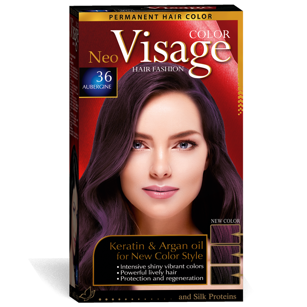 Стійка фарба для волосся Solido Cosmetics Visage 36 Баклажан 50/50/20 мл (4518036)