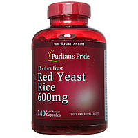 Червоний дріжджовий рис, Red Yeast Rice 600 mg Puritan's Pride, 240 капсул