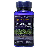 Ресвератрол, Resveratrol 100 mg, Puritan's Pride, 60 капсул