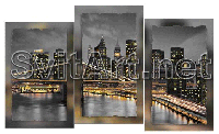 Модульная картина Ночной город схема вышивки