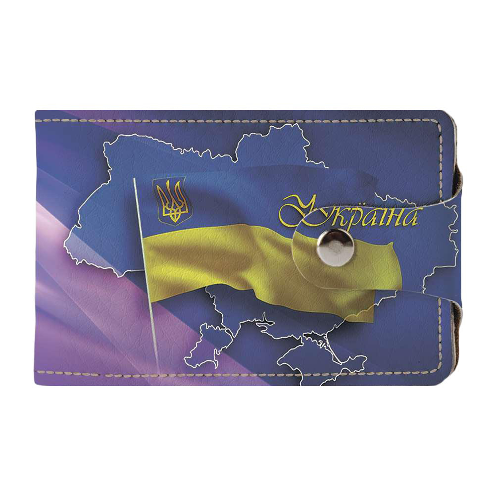 Візитниця 2.0 Fisher Gifts 08 Прапор з картою України (еко-шкіра)