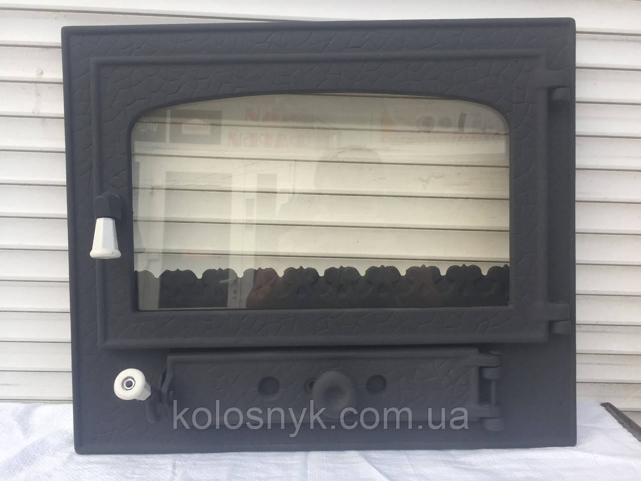 Дверцята для каміна печі барбекю 575х485 мм. "панорама" Пічна дверка зі склом