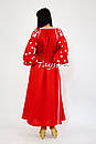 Бохо Плаття вишиванка, етно бохо кантрі стиль, вишите плаття вишиванка, червоне плаття льон, фото 8