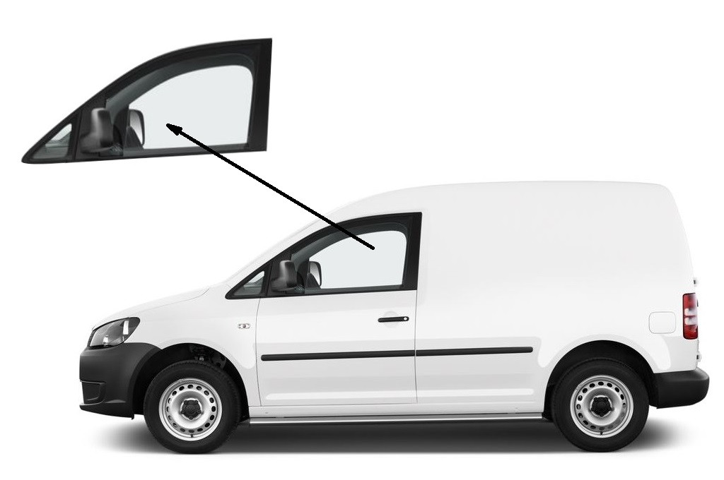 Бічне скло Volkswagen Caddy 2004-2015 переднє ліве опускне