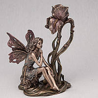 Подсвечник настольный декоративный Veronese статуэтка Фея с цветком 20 см 10281 полистоун