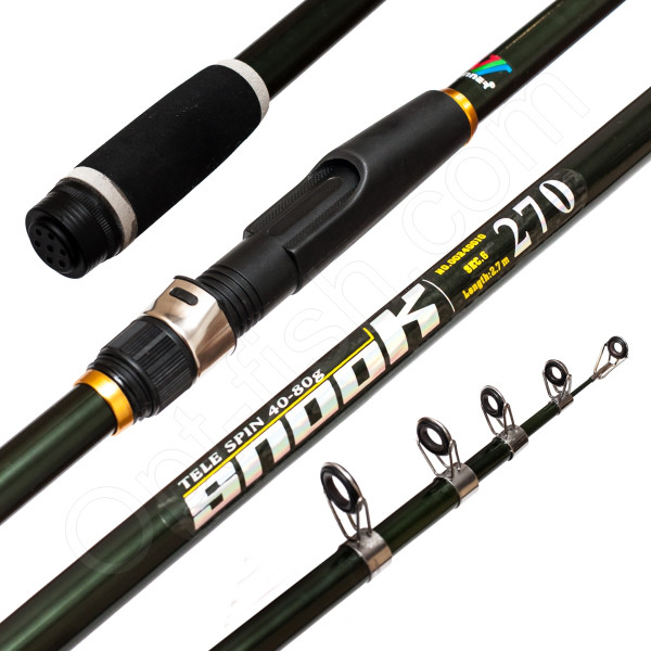 Спінінгове вудлище телескоп Snook Tele spin (Green) No00240010 40-80g 2.7 м *, фото 1
