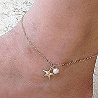 Браслет на ніжку золотистий Морська зірка