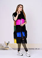 Цветная меховая жилетка для стильных и модных девушек