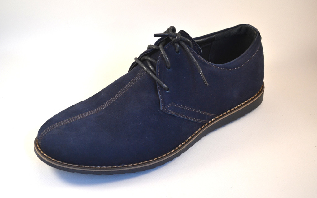 Взуття великих розмірів чоловіча туфлі сині нубук комфортон Rosso Avangard BS Cardinal Blu Nub, фото 1