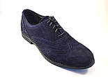 Туфлі замшеві сині броги чоловіче взуття великих розмірів Rosso Avangard BS Felicete Uomo Blu Vel, фото 2