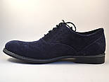 Туфлі замшеві сині броги чоловіче взуття великих розмірів Rosso Avangard BS Felicete Uomo Blu Vel, фото 6