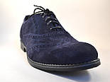 Акція розпродаж Сині замшеві туфлі броги чоловіче взуття під джинси Rosso Avangard Felicete Uomo Blu Vel, фото 7