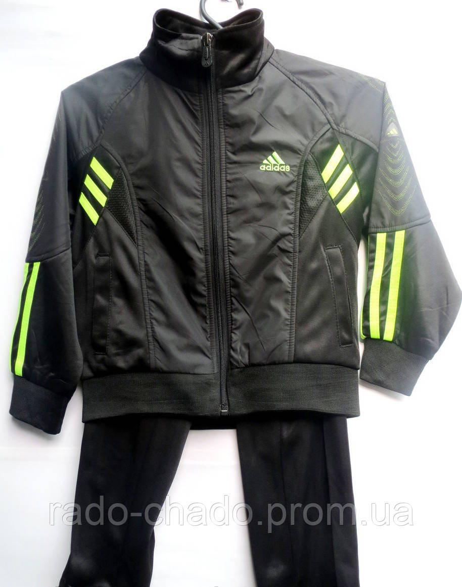 Спортивний костюм-двійка ADIDAS 116-152 еластик/чорний із салатовим