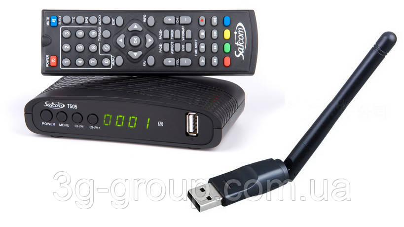 Т2 приставка Satcom T505 + Wi-Fi адаптер