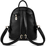 Рюкзак міський жіночий з екошкіри для дівчат, дівчаток з ведмедиком (сірий), фото 4