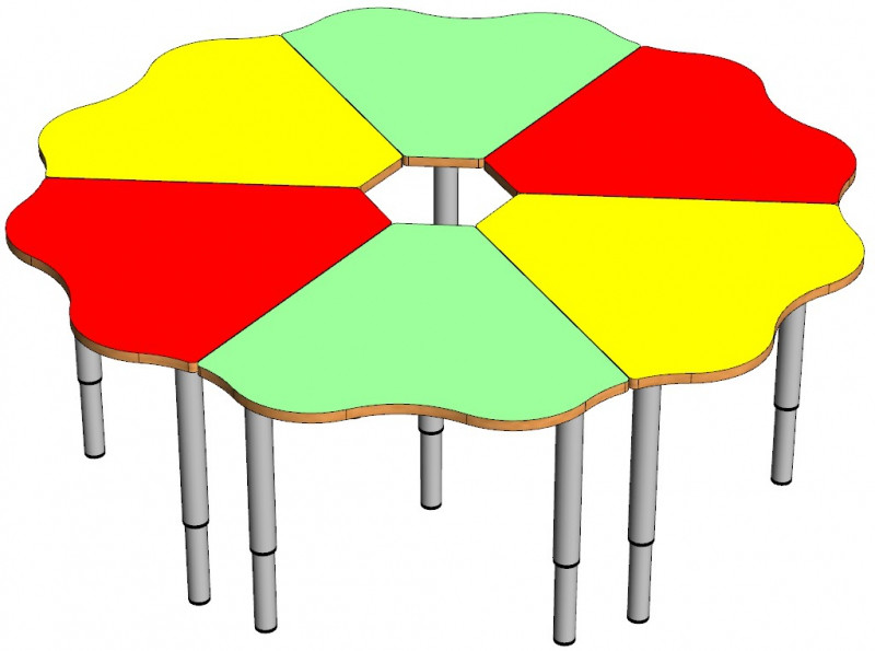 Стіл Ромашка 6 шт столів пелюсток дитячий регульований ST-869