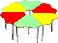 Стіл Ромашка 6 шт столів пелюсток дитячий регульований ST-869