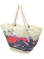 Сумка жіноча Пляжна текстиль 9140-1 red друк. Пляжні сумки гуртом і в роздріб в Україні Одеса 7 км