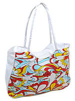Сумка жіноча Пляжна текстиль 1323 white. Пляжні сумки гуртом і в роздріб в Україні Одеса 7 км