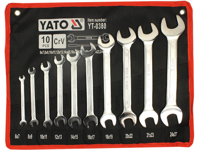 Набор профессиональных рожковых ключей Yato YT-0380 - фото 1 - id-p737025544