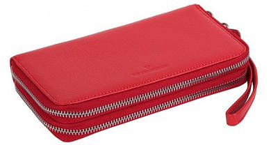 Борсетка-кошелек женский Vip Collection 1501.R.FLAT кожаный красный
