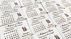 Весільні запрослювальні на весілля з дерева з магнітом