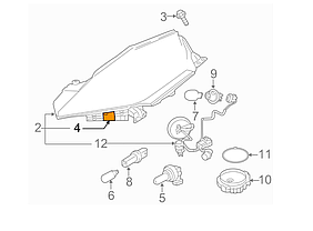 Кріплення передньої фари ліве Nissan Leaf ZE0 / AZE0 (10-17) 62229-3NA0A, фото 3