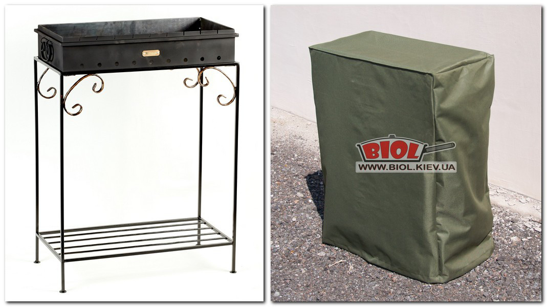 Мангал кований садовий зі знімними коробом (сталь 2 мм) і чохлом-накидкою М28-2ч, фото 1