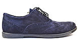 Чоловіче взуття великих розмірів туфлі замшеві броги сині комфорт Rosso Avangard BS Persona Asfa Blu Vel, фото 5