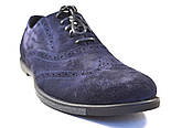 Чоловіче взуття великих розмірів туфлі замшеві броги сині комфорт Rosso Avangard BS Persona Asfa Blu Vel, фото 7