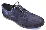 Чоловіче взуття великих розмірів туфлі замшеві броги сині комфорт Rosso Avangard BS Persona Asfa Blu Vel, фото 9