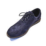 Взуття великих розмірів чоловіча легкі туфлі сині броги замшеві Rosso Avangard Persona Breakage Blu Vel BS, фото 5