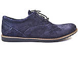 Взуття великих розмірів чоловіча легкі туфлі сині броги замшеві Rosso Avangard Persona Breakage Blu Vel BS, фото 3