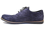 Взуття великих розмірів чоловіча легкі туфлі сині броги замшеві Rosso Avangard Persona Breakage Blu Vel BS, фото 4