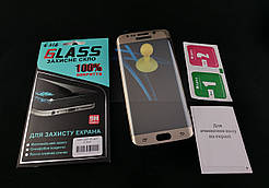 3D оригінальне захисне скло для Samsung Galaxy S6 Edge G925F із золотими рамками