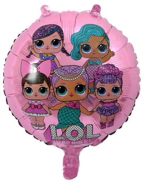 Куля повітряна фольгована рожева "Кульки L.O.L. (ЛОЛ) " Розмір: 45 см.