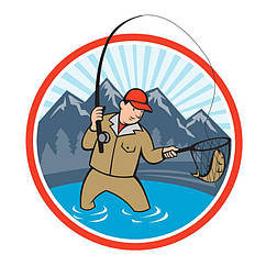 Вафельна картинка Риболовля, рибалку, з днем рибалки, для торта