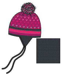 Зимовий комплект: шапочка + маніжка "KIDS" на дівчаток 3-9 років (Р. 3/5, 6/8) ТМ Peluche&Tartine F17 ACC 50 EF