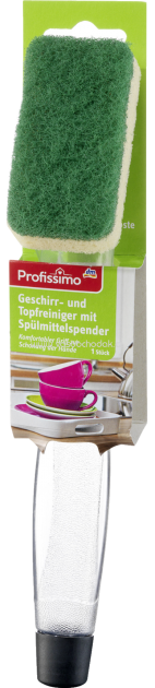 Губка з тримачем для миття посуду, Profissimo  Spülmittelspender mit Geschirr- und Topfschwamm, 1 шт., фото 1