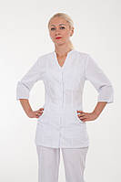 Приталенный белый медицинский костюм размер 40-60