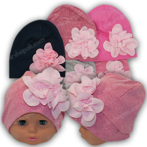 детская трикотажная шапка на завязках