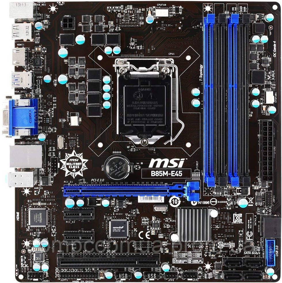 MSI B85M-E45 (s1150, Intel B85, PCI-Ex16) - фото 1 - id-p424140084