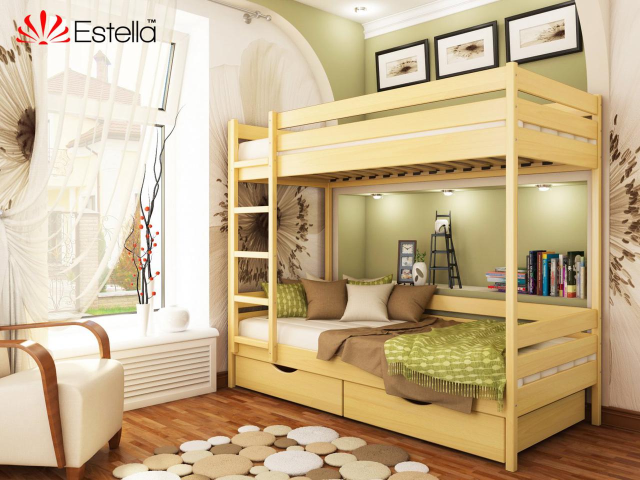 Дерев'яне двоярусне ліжко Дует (8 варіантів кольорів)