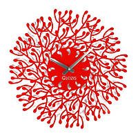 Дизайнерские настенные часы металлические Glozis-B-012 Harmony Гармония красные (50х50см) [Металл, Открытые,