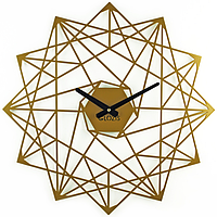 Настенные Часы металлические Glozis Star Звезда желтые (50х50 см) [Металл, Открытые, Цвета]