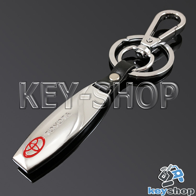 Брелок для авто ключей Toyota (Тойота) металлический с карабином и кожаной вставкой - фото 2 - id-p737534111