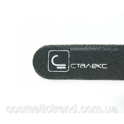 Пилка для нігтів вузька рівна двостороння абразивна 100/120 grit (чорна/сіра) Сталекс, фото 2