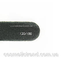 Пилка для нігтів вузька рівна двостороння абразивна 100/120 grit (чорна/сіра) Сталекс, фото 4